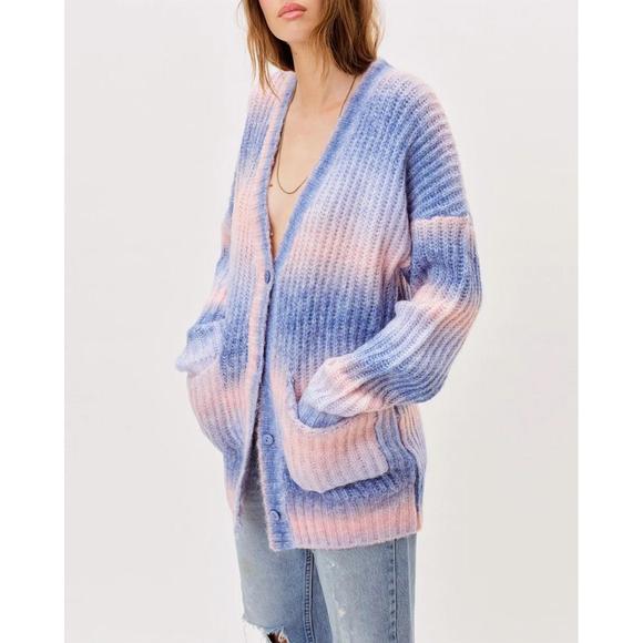 NEW FOR LOVE & LEMONS celeste cardigan in blue - Picture 4 of 6